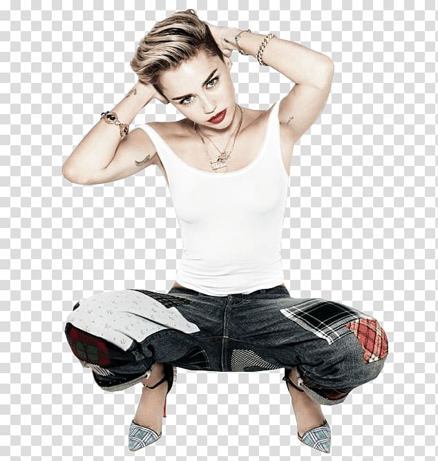 Miley Cyrus, Miley Cyrus Kneeling Down transparent background PNG clipart
