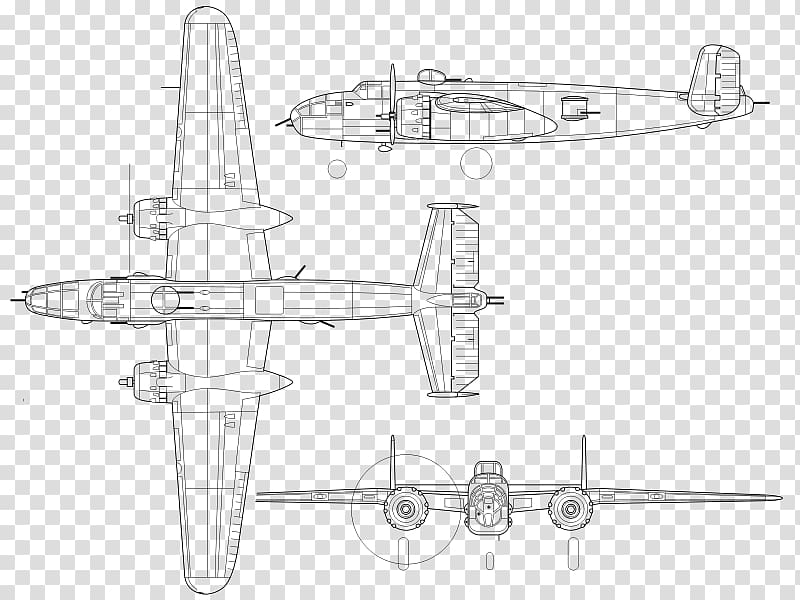 Airplane Aircraft Propeller North American B-25 Mitchell Line art, airplane transparent background PNG clipart