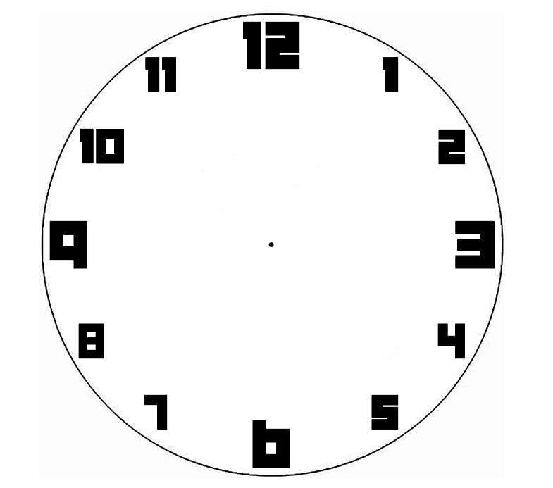 blank clock clipart black and white