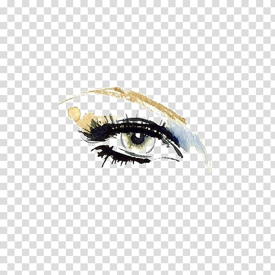 black and brown eye and eyebrow artwork, Drawing Illustrator Art Fashion illustration Illustration, Drawing the eyes transparent background PNG clipart