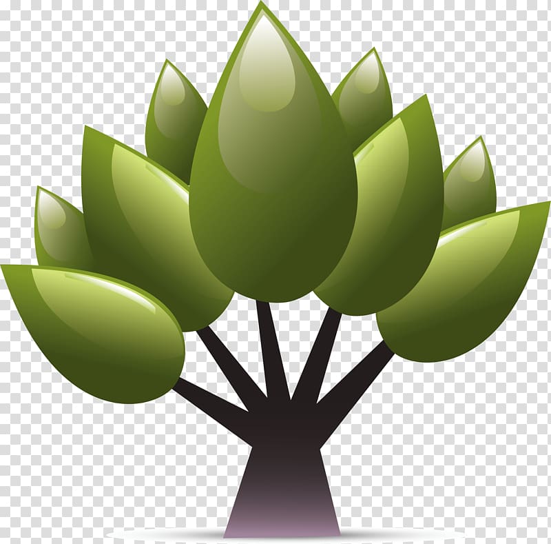 Tree Plant Icon, Green palm tree elements transparent background PNG clipart