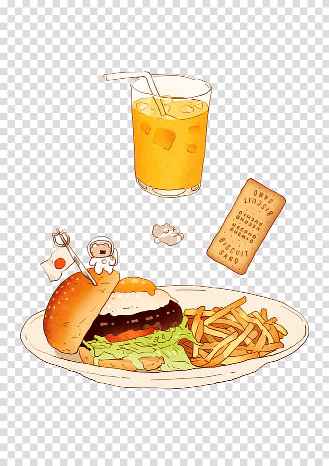 Hamburger Toast French fries Junk food Chicken sandwich, Burger & Drink transparent background PNG clipart