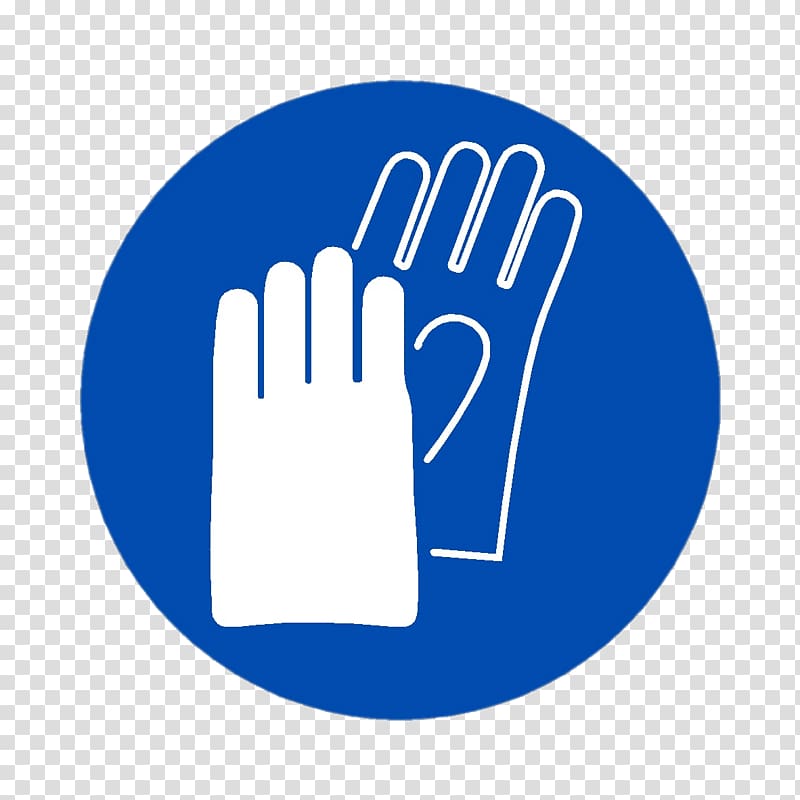 white and blue hands icon, Hand Protection Symbol transparent background PNG clipart