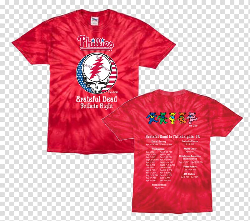Grateful Dead St. Louis Cardinals San Francisco Giants Philadelphia Phillies T-shirt, T-shirt transparent background PNG clipart