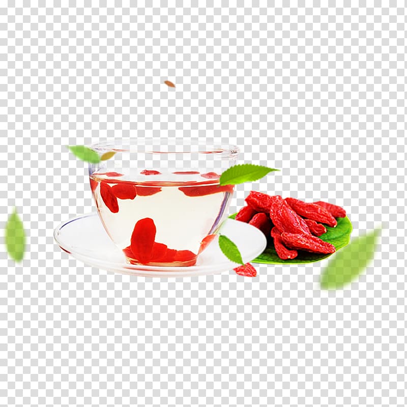 Lycium chinense Goji tea Food, Wolfberry tea transparent background PNG clipart