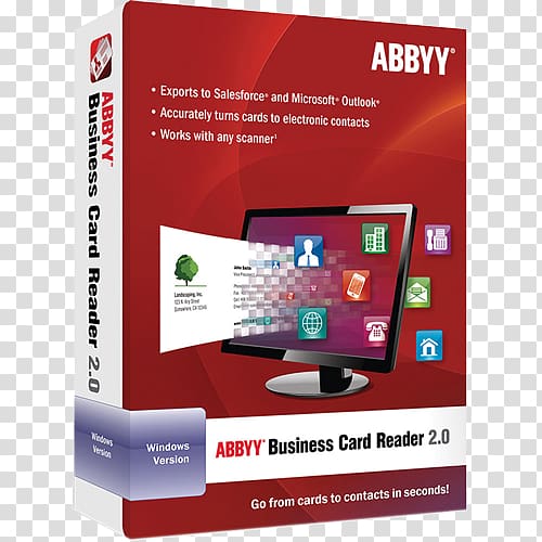 Card reader FineReader Business Cards ABBYY Computer Software, card reader transparent background PNG clipart