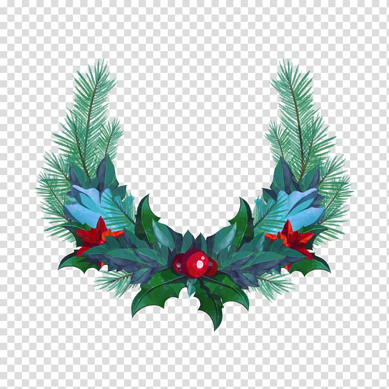 Wreath Christmas Garland, Christmas Wreath transparent background PNG clipart