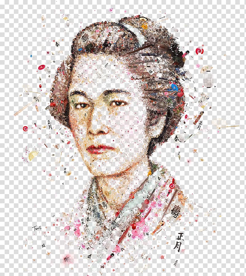 Womankind Portrait Magazine Art, Japanese women stitching illustration transparent background PNG clipart