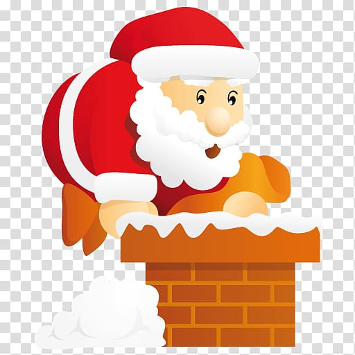 Santa Claus on chimney illustration, christmas ornament christmas decoration fictional character illustration, Santa chimney transparent background PNG clipart