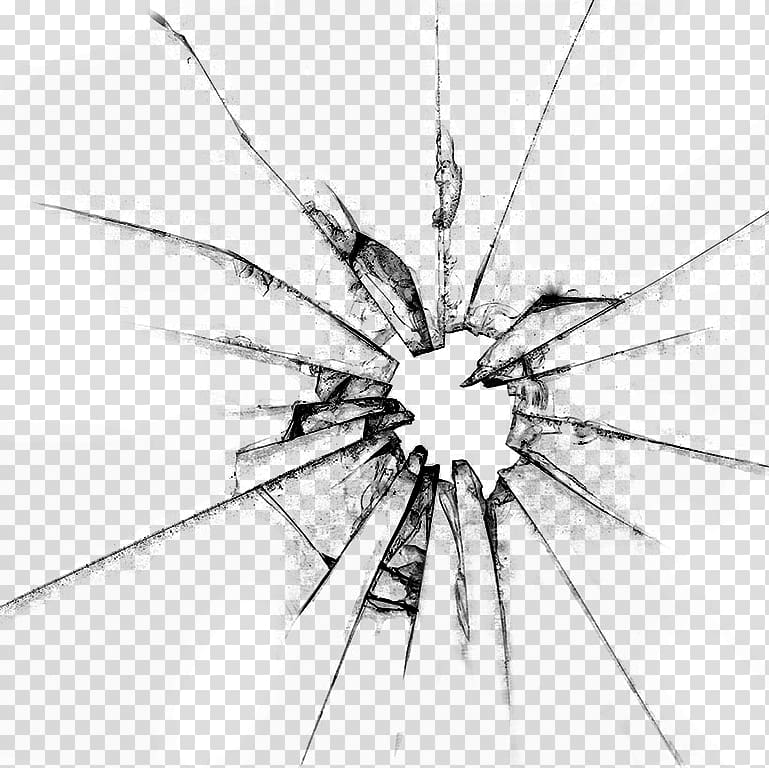 broken glass with hole , Drawing , wall crack transparent background PNG clipart