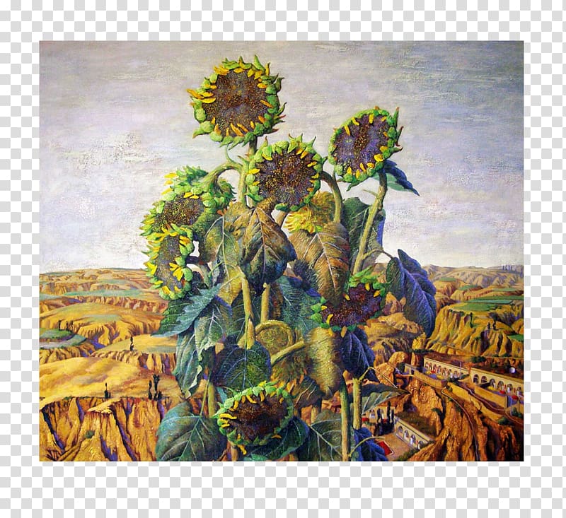 Common sunflower Oil painting Sunflower oil, Sunflower oil painting transparent background PNG clipart