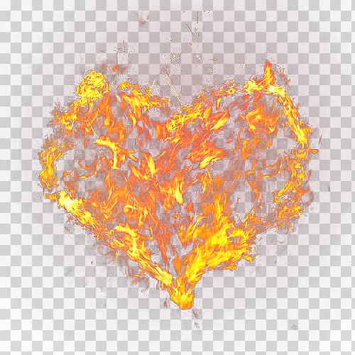Yellow Heart Computer , Fiery heart transparent background PNG clipart