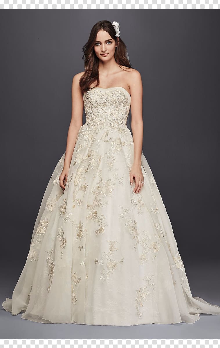 Wedding dress Ball gown David\'s Bridal Neckline, dress transparent background PNG clipart