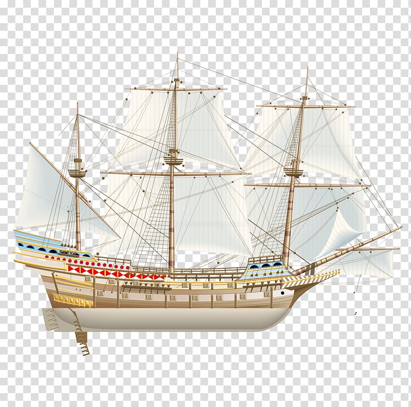 Sailing ship Boat, Beautiful sailing material transparent background PNG clipart