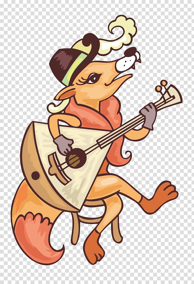 Balalaika Musical instrument Gusli String instrument Domra, Guitar little fox transparent background PNG clipart