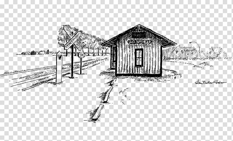 Sudlersville Train Station Museum Drawing House Cultural heritage Sketch, train station transparent background PNG clipart