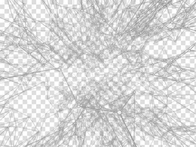 White Twig Symmetry Structure Pattern, Technological sense of geometric lines transparent background PNG clipart