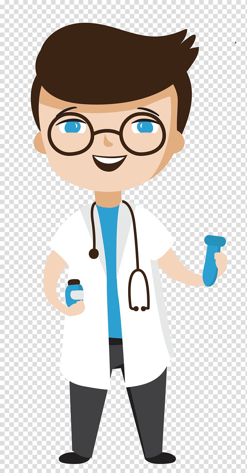 Cartoon Physician Illustration, Happy doctor transparent background PNG clipart