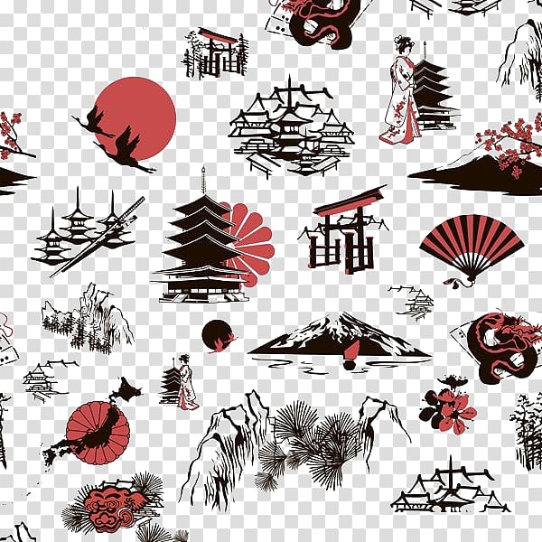 Geisha , Japan illustration , Japanese element transparent background PNG clipart