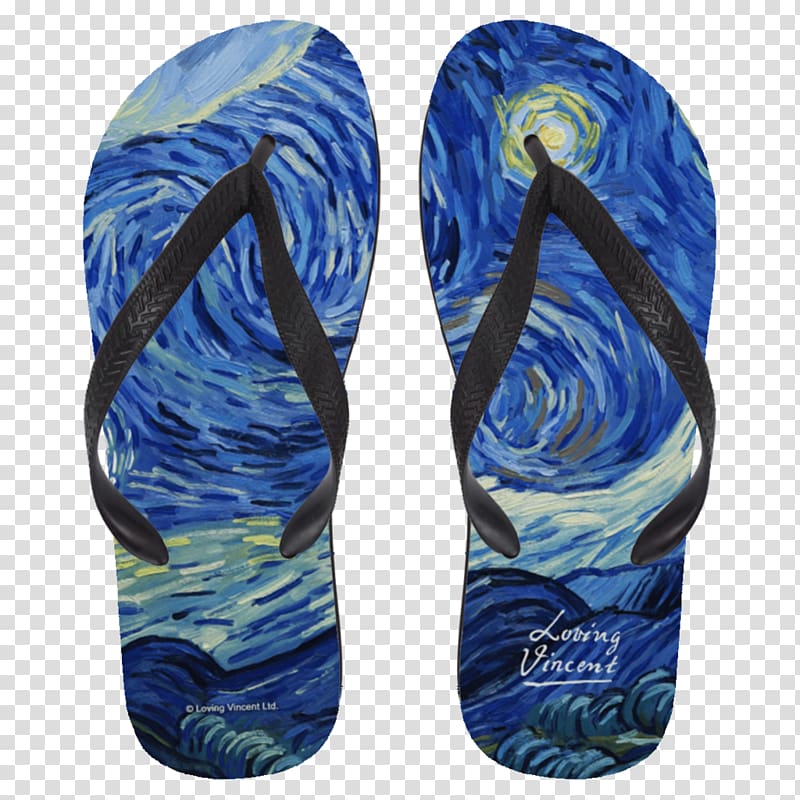 Flip-flops The Starry Night Van Gogh Museum Make a Masterpiece,, Van Gogh\'s Starry Night Painting, painting transparent background PNG clipart