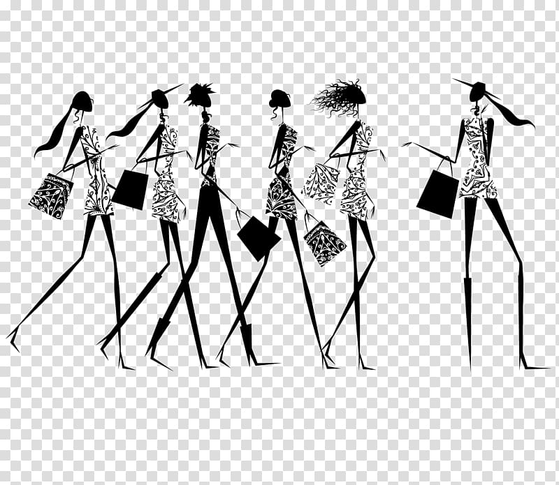 Shopping Bags & Trolleys Fashion, Fashion illustration transparent background PNG clipart
