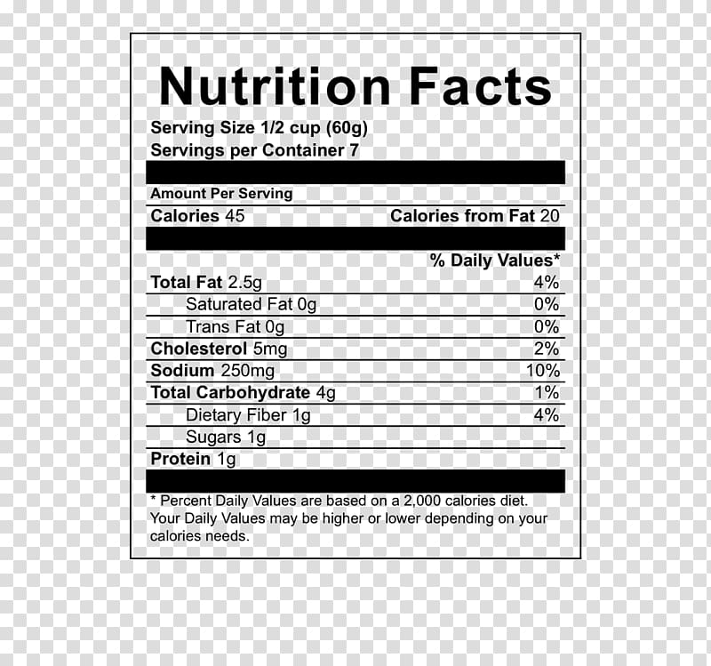 Nutrition facts label Pigs in a blanket Coconut water, coconut transparent background PNG clipart