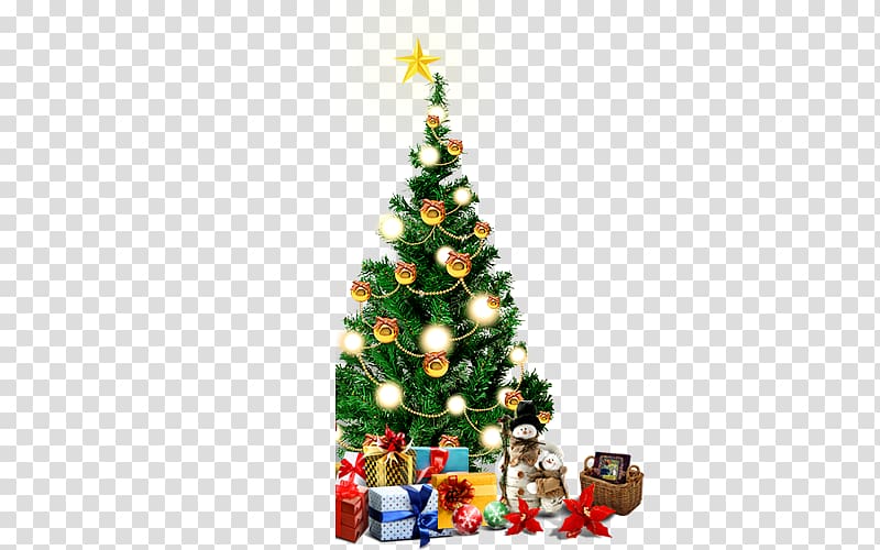 Santa Claus Christmas tree New Year Holiday greetings, Creative Christmas Gifts transparent background PNG clipart