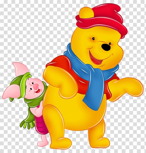 Pigglet and Pooh illustration, Winnie the Pooh Piglet Eeyore Hat Tigger, Winnie Pooh transparent background PNG clipart