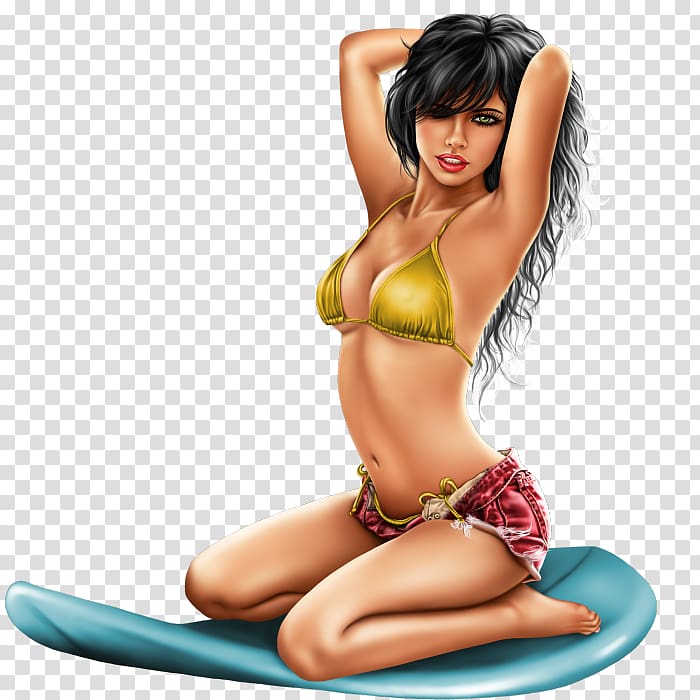 Woman Bikini Pin-up girl, woman transparent background PNG clipart