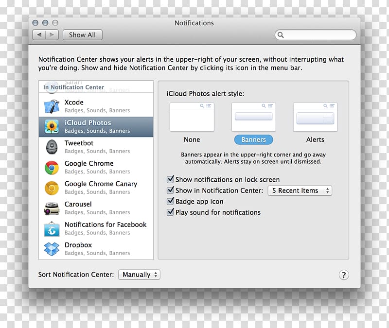 OS X Mavericks macOS OS X Mountain Lion Apple Notification Center, apple transparent background PNG clipart