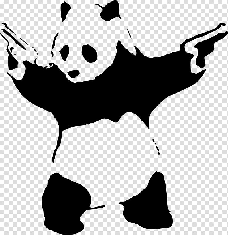 Giant panda Stencil Graffiti Art Bear, graffiti transparent background PNG clipart