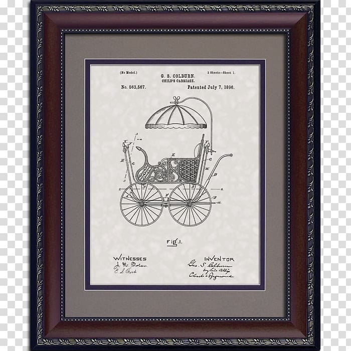 Frames Paper Patent drawing , handsome carriage transparent background PNG clipart
