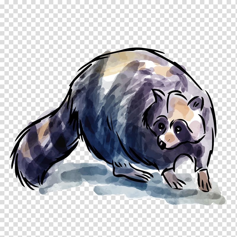 Raccoon Animal Adobe Illustrator, Black brown raccoon transparent background PNG clipart
