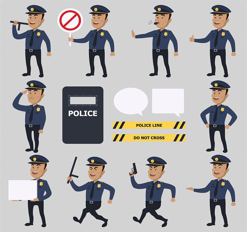 Police officer Indian Police Service , A group of police figures transparent background PNG clipart