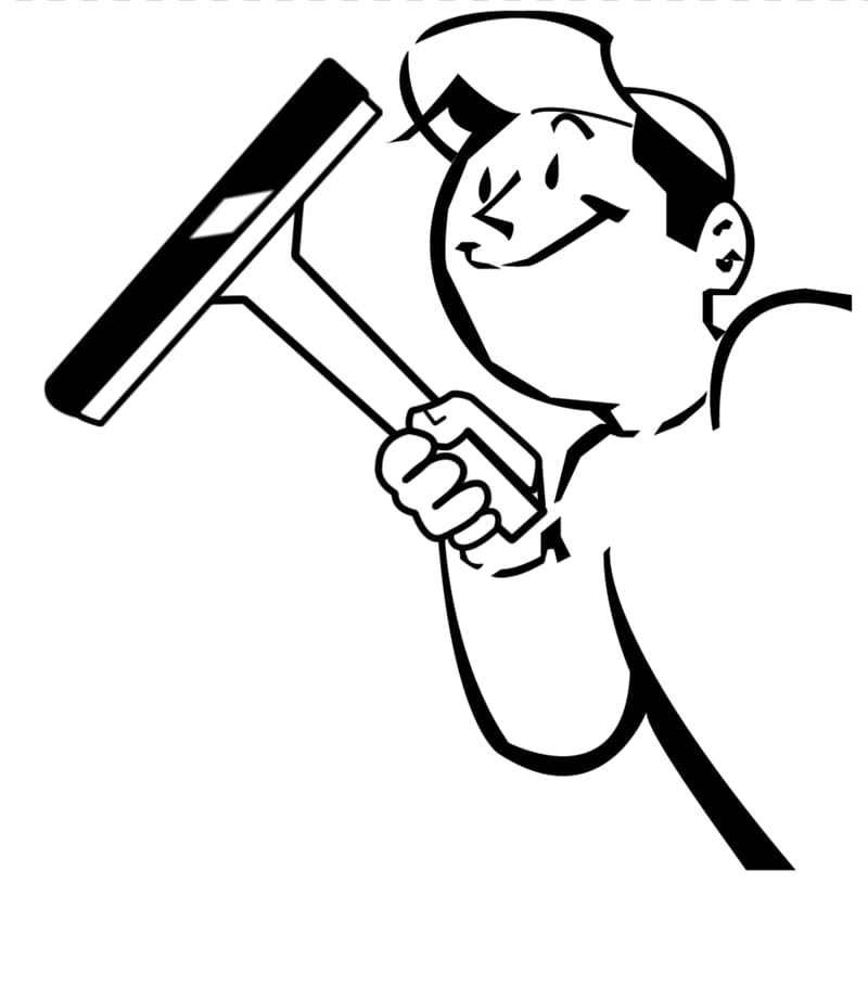 Window Cleaner Hand Fist Holding Squeegee Cartoon Stock