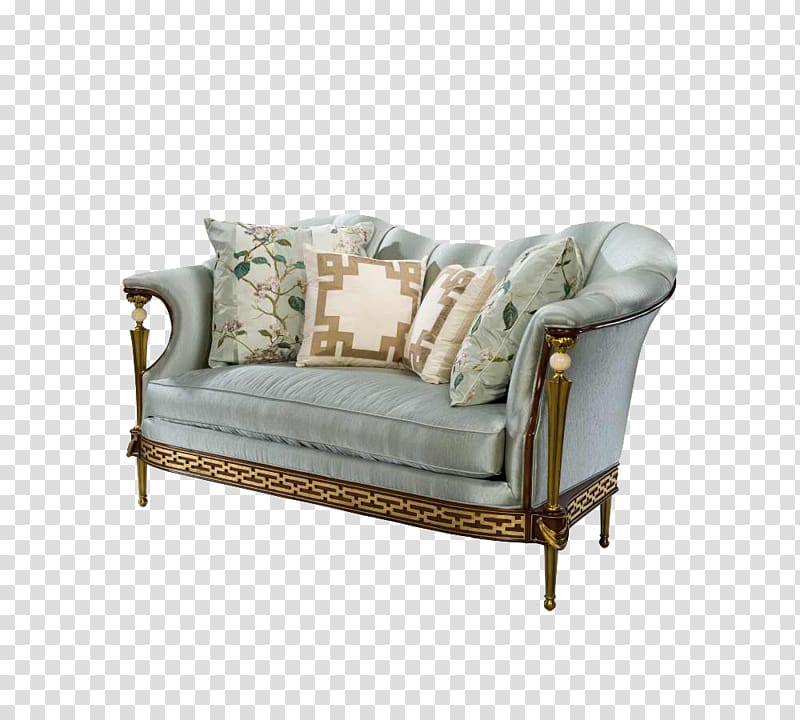Couch Chair Furniture Living room Upholstery, European simple double sofa transparent background PNG clipart