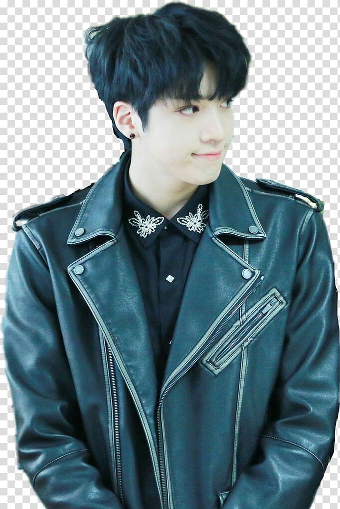 Jung Woo-seok Pentagon Leather jacket Demo 01 K-pop, Pentagon KPOP transparent background PNG clipart