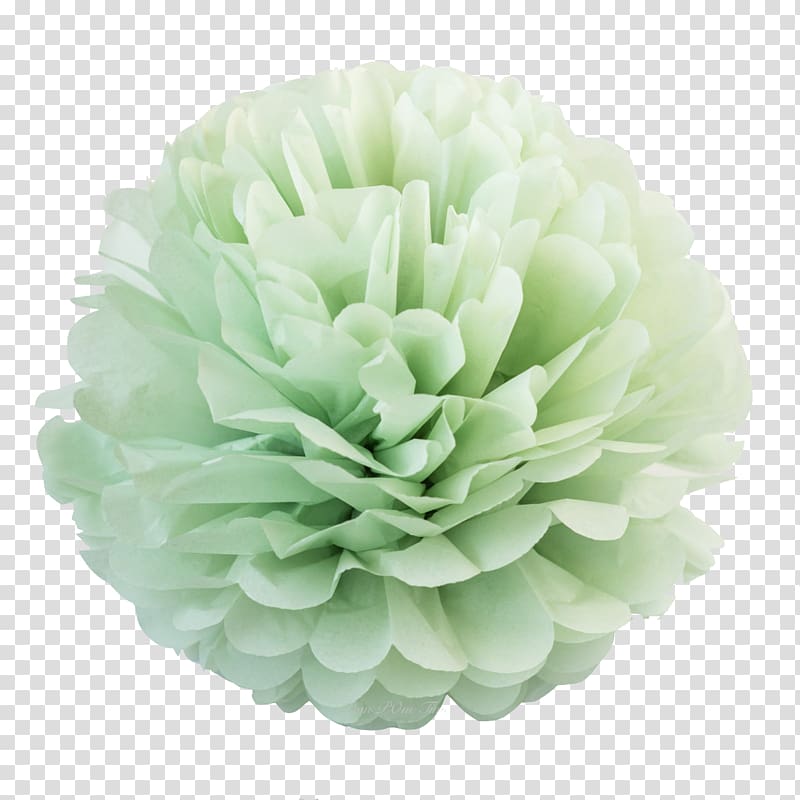Paper Pom-pom Flower Green Pastel, flower transparent background PNG clipart