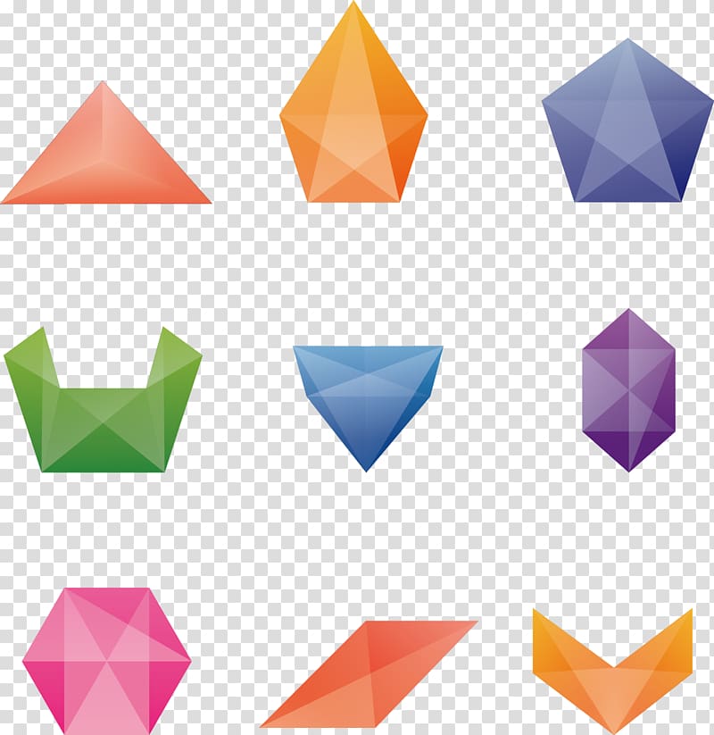 Shape Polygon Euclidean , hand colored gemstone collection transparent background PNG clipart