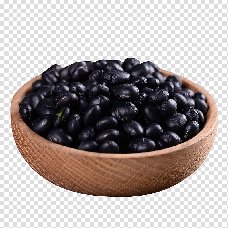 Black turtle bean Food Five Grains Soybean, A bowl of black beans transparent background PNG clipart