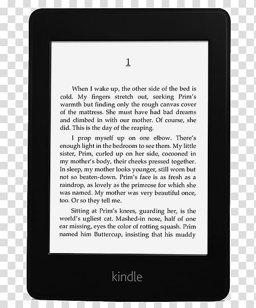 black Amazon Kindle e-book reader, Kindle Paperwhite transparent background PNG clipart