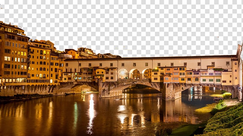 Ponte Vecchio Palazzo Vecchio Arno Uffizi Palazzo Pitti, Florence, Italy, eight transparent background PNG clipart