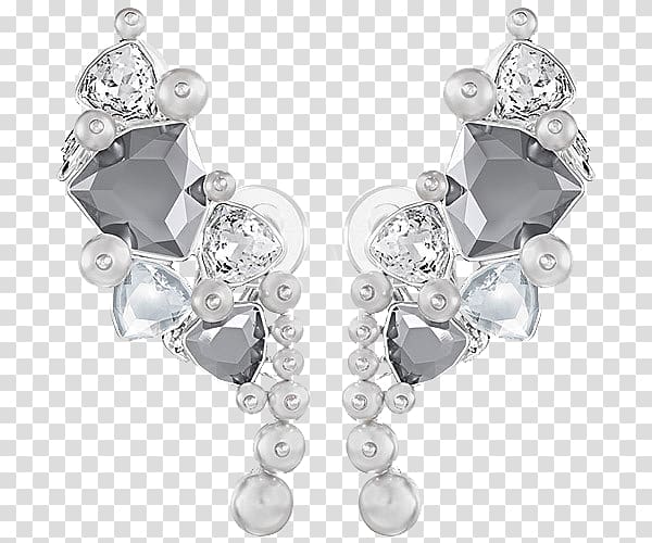 Earring Pearl Jewellery Swarovski AG Gemstone, Swarovski Jewelry Gemstone Earrings transparent background PNG clipart