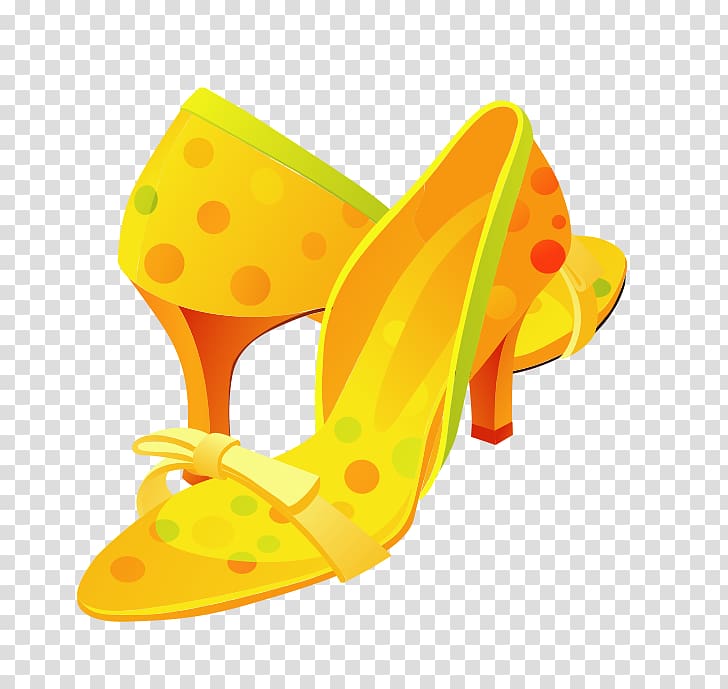 Shoe Household goods High-heeled footwear, Banana yellow high heels transparent background PNG clipart
