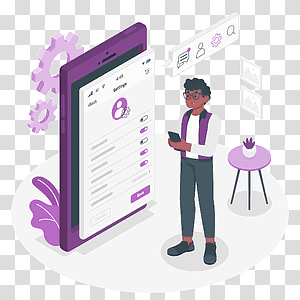 illustration, Personal settings, options, profile, phone, device, setup, interface, user, preferences, settings, features, overview transparent background PNG clipart thumbnail