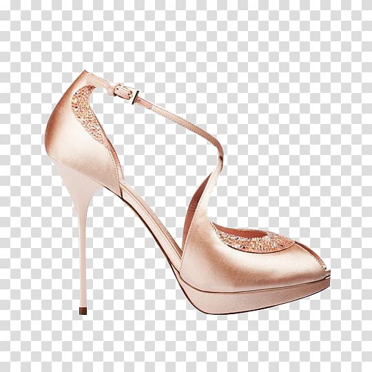 Court shoe Wedding dress High-heeled footwear Bride, Creative pink high heels transparent background PNG clipart