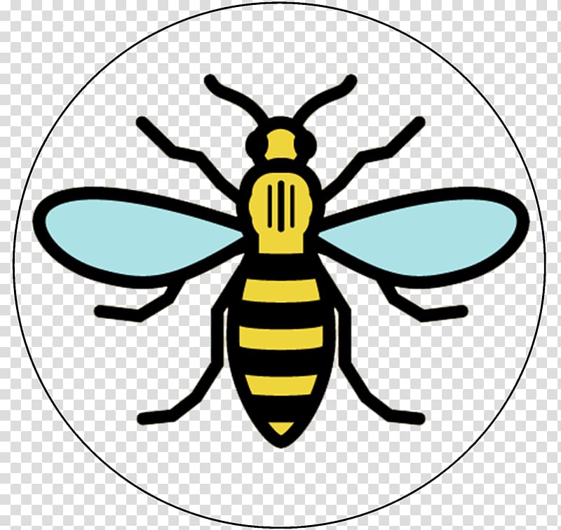 yellow bee , Manchester Storm Worker bee Symbols of Manchester, bees transparent background PNG clipart