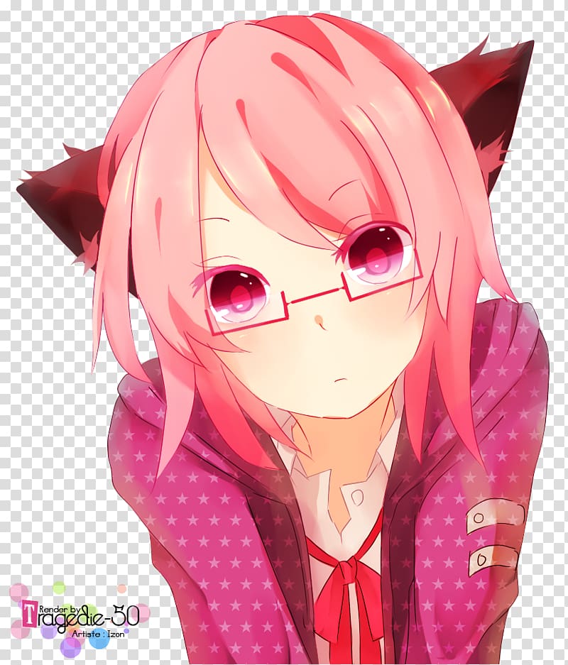 Catgirl Kawaii Anime Pink, ODA transparent background PNG clipart
