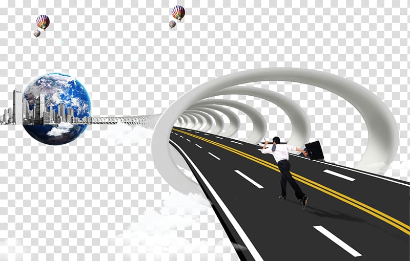 Template Business Advertising, Business people running on the road transparent background PNG clipart