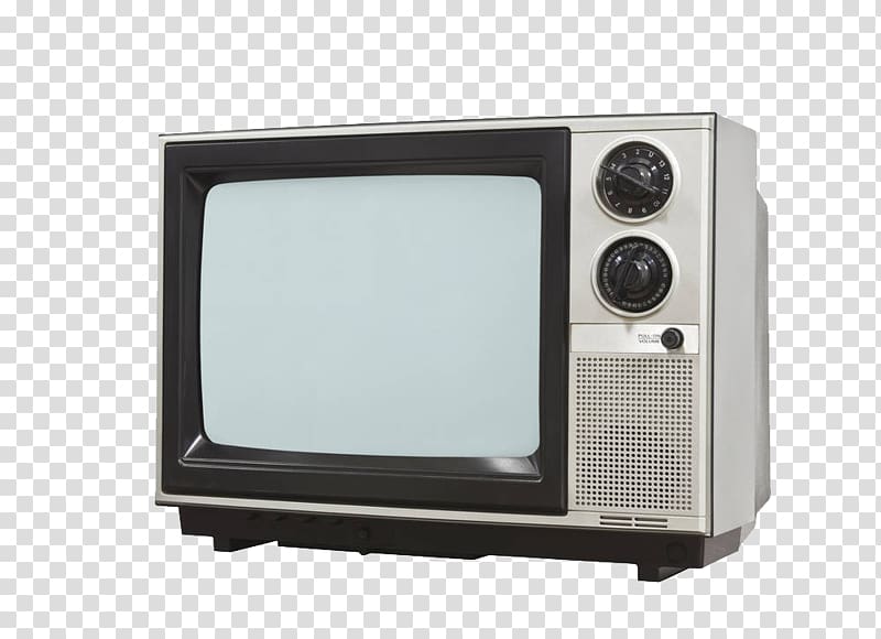 black and white CRT television, Chroma key Television set , White old TV transparent background PNG clipart